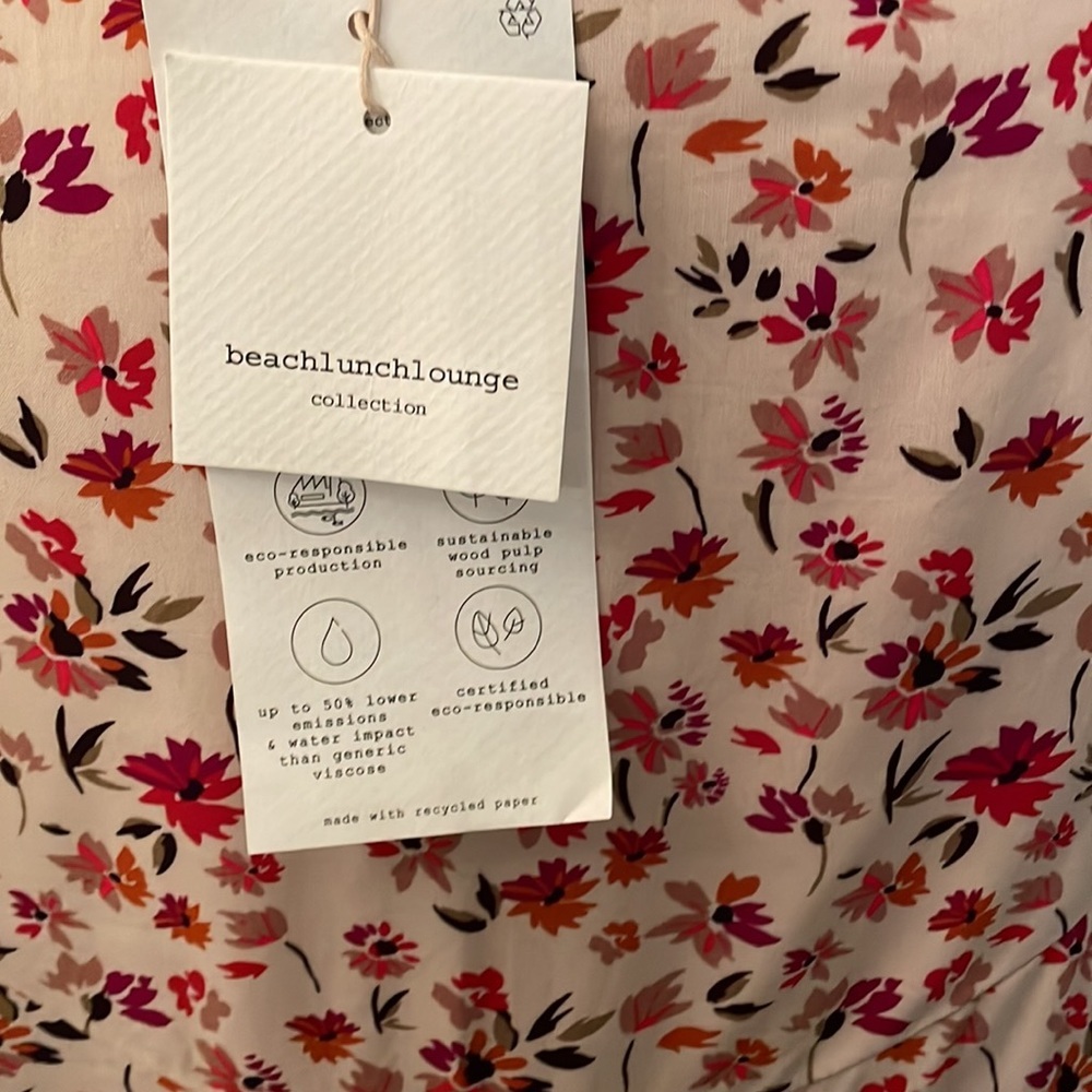 NWT BeachLunchLounge tunic. Size L. Autumn leaves print w dropped waist​ - Picture 8 of 16